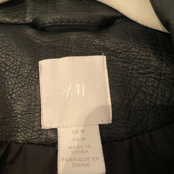 H&M Jackets & Coats Black Hm Faux Leather Jacket Poshmark